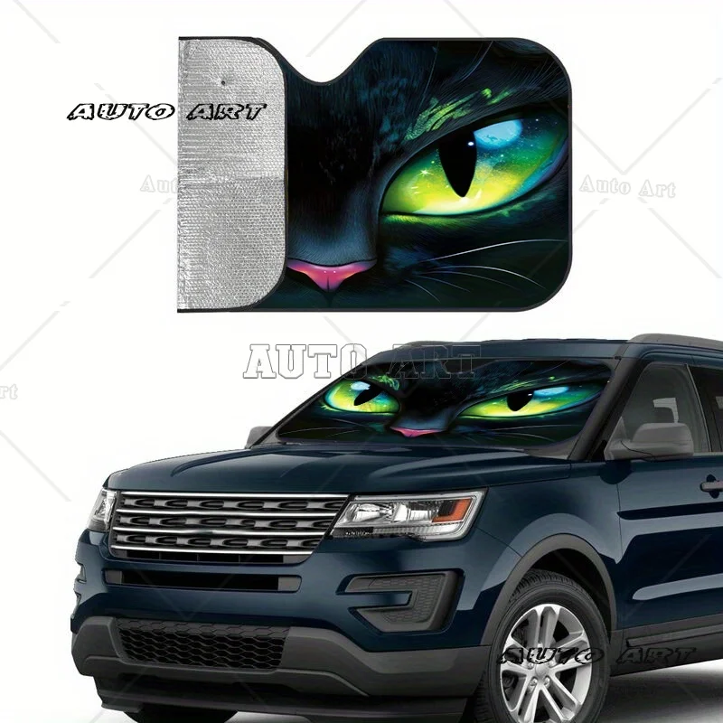 تتميز مظلة عين القطة السوداء الأنيقة على أغطية إكسسوارات حاجب أمامي للزجاج الأمامي غامضة وساحرة #5