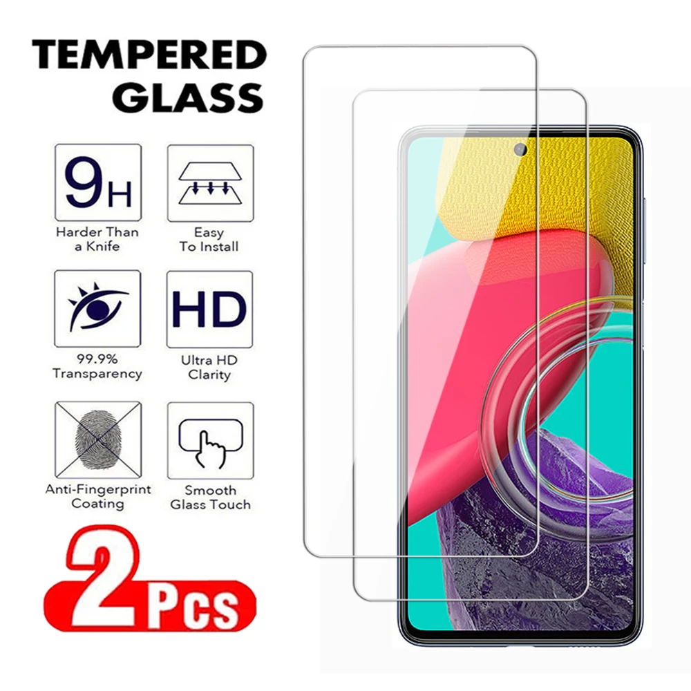 2Pcs For Samsung Galaxy  M55 M62 M42 M51 M52 M53 5G Tempered Glass Screen Protector A41 A42 A51 A52 A53 A54 A55 A71 A72 A73 Film