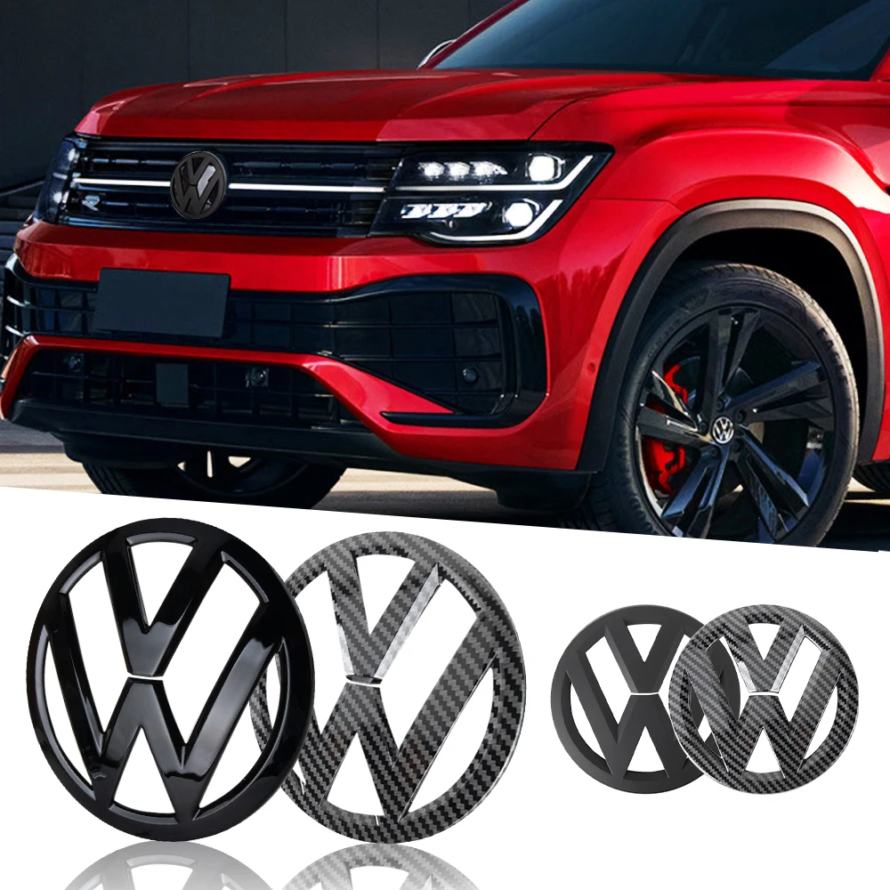 2Pcs Car Front Grill Badges Rear Trunk Emblem Lid Covers Logo Sticker For Volkswagen VW GTI GOLF 2016-2018 Touareg