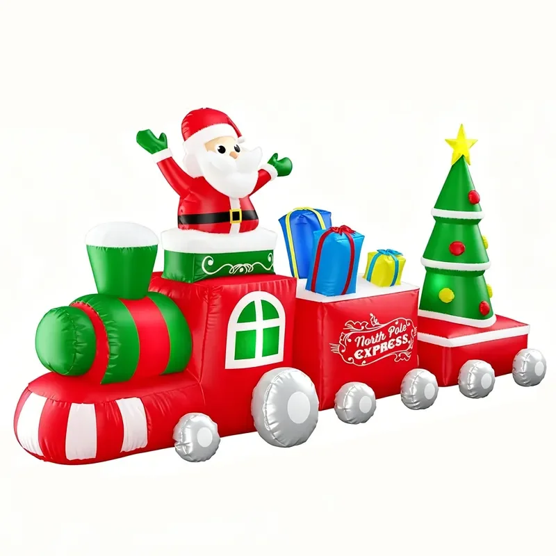 Inflatable Train LED Luminous Christmas Decoration Outdoor Courtyard Garden Holiday Party Arrangement Props Air Model