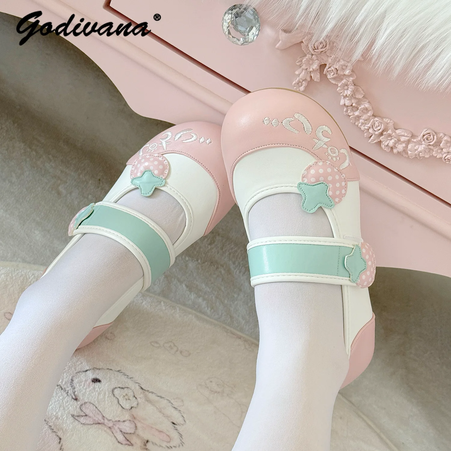 الأصلي أحذية من الجلد الداخلي طالب بنات لطيف الفراولة الفيلكرو جولة رئيس لينة وحيد حذاء مسطح أحذية نسائية