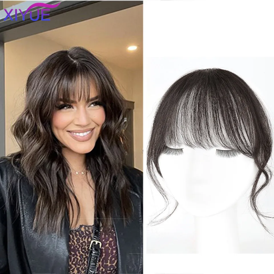 

XIYUE S-roll French style bangs wig for women with natural forehead French style air bangs invisible and traceless hairdressing