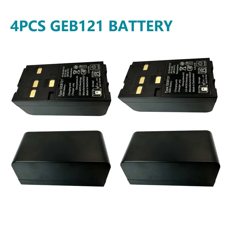 

4PCS GEB121 Battery For SWISS TCR407, TCR702, TCR802 TPS-400 TPS-1100 TPS-800 TPS-700 TC302/402 Total Station 6V 4200mAh