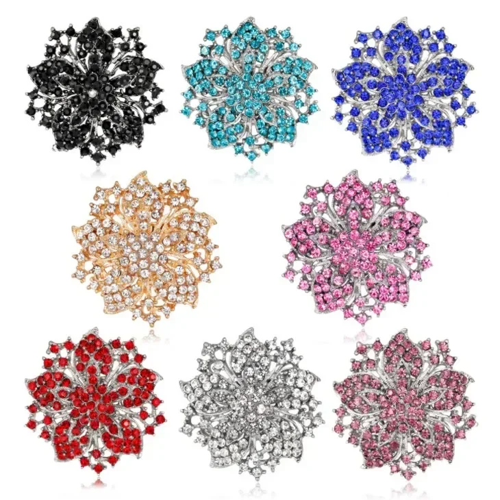 مجوهرات جديدة فاخرة إكليل الصدار إكليل بروش كريستال من مجوهرات الأزياء النمساوية للنساء #5