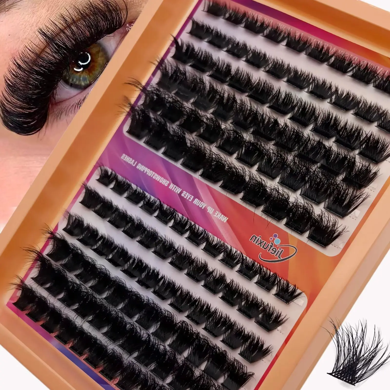 3D Fluffy Faux Mink Lashes DIY LashClusters 8-16mm Mix Length Individual Eyelash Extensions Natural Volume Segmented False Lash