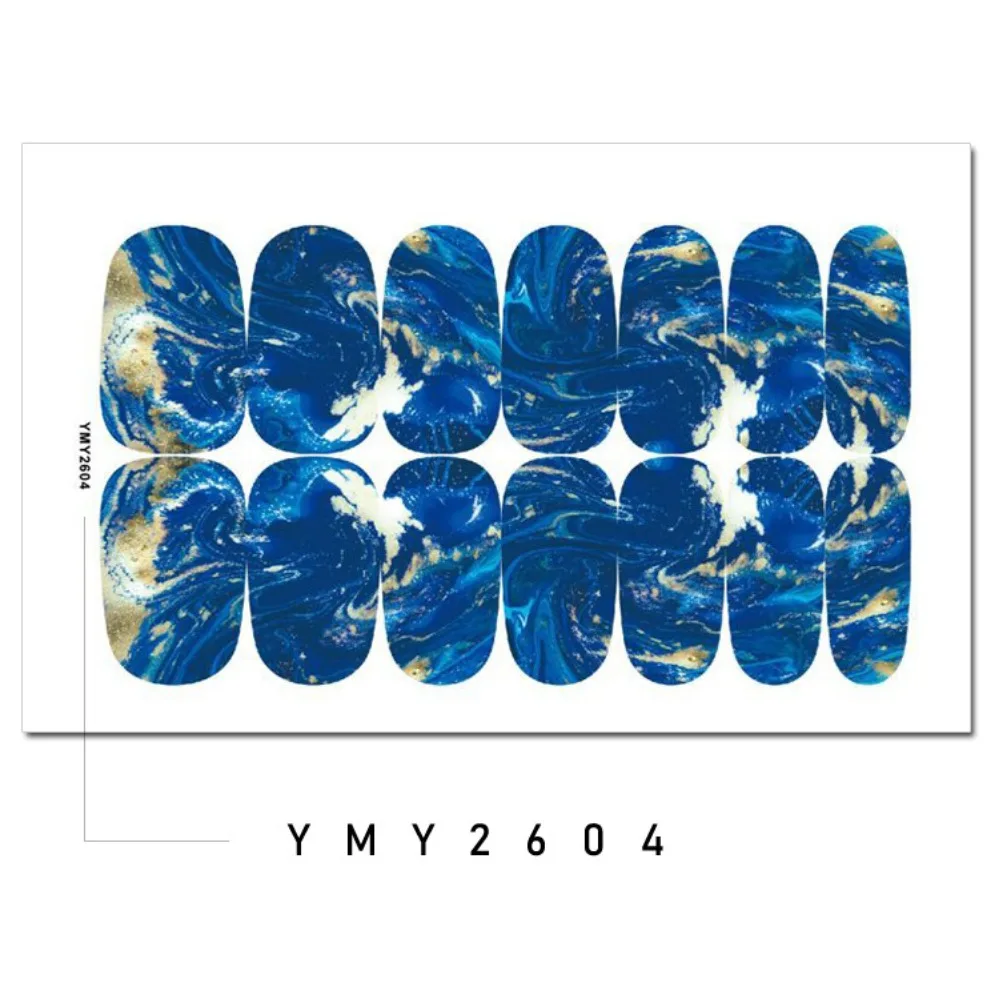 Nail Art Stickers Laser Paper Starry Night Paper Marble Theme Nail Decoration Press On Nail Stickers Craft Art Designs set