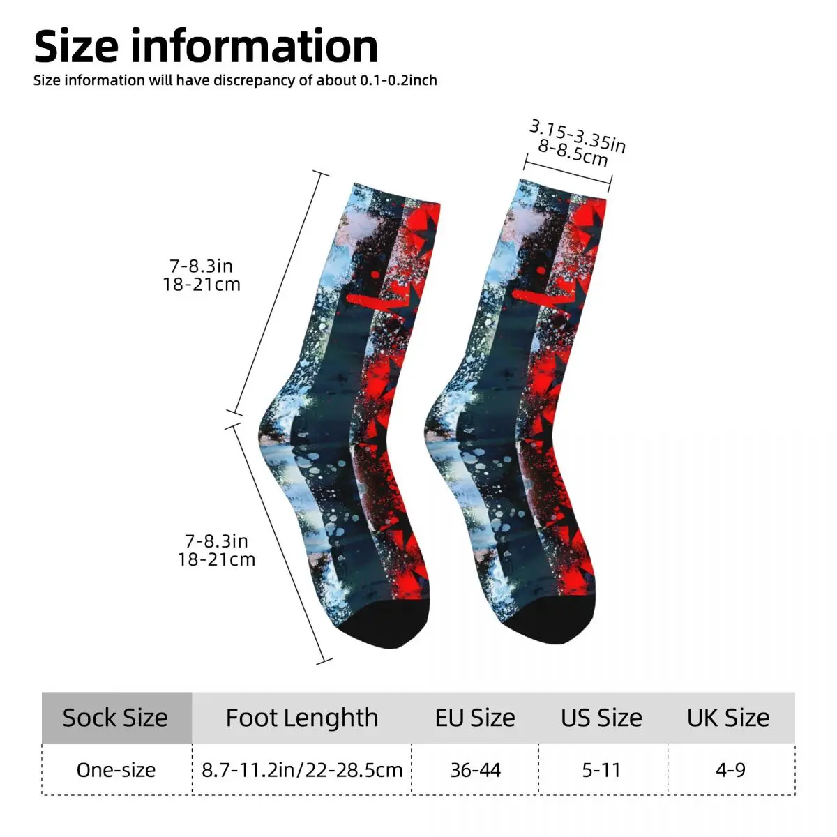 Chicago Flag Spray Paint Kawaii Socks School Cartoon Pattern Socks