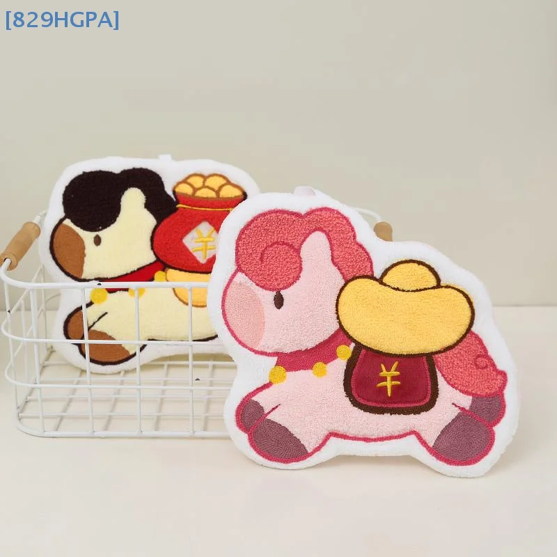 【HGPA】Toalla de cocina de poni, Año Nuevo, caballo del zodiaco, terciopelo Coral, absorbente, toalla de mano de secado rápido, toalla colgante para baño, decoración del hogar