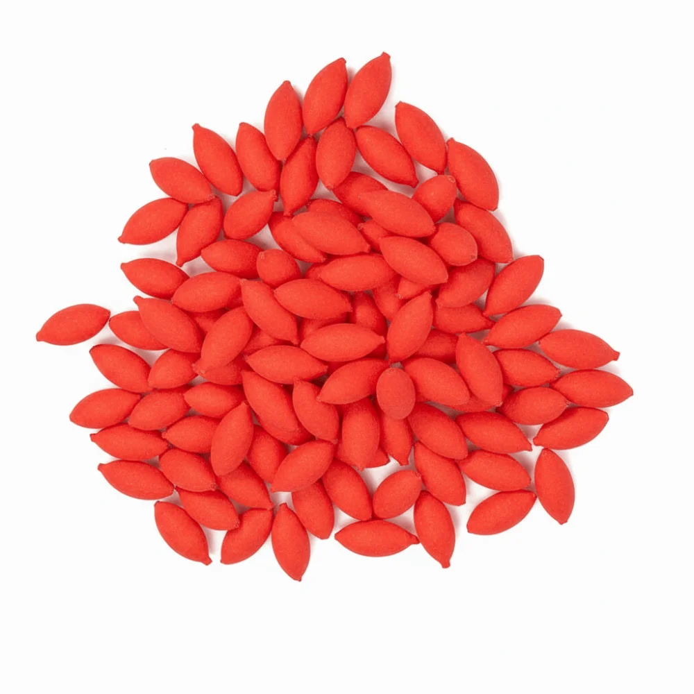 

100PCS Lightweight Foam Fishing Strike Indicator Two Colors Oval Fishing Floats Beads Eye Catching Fishing Floats Lures Baits