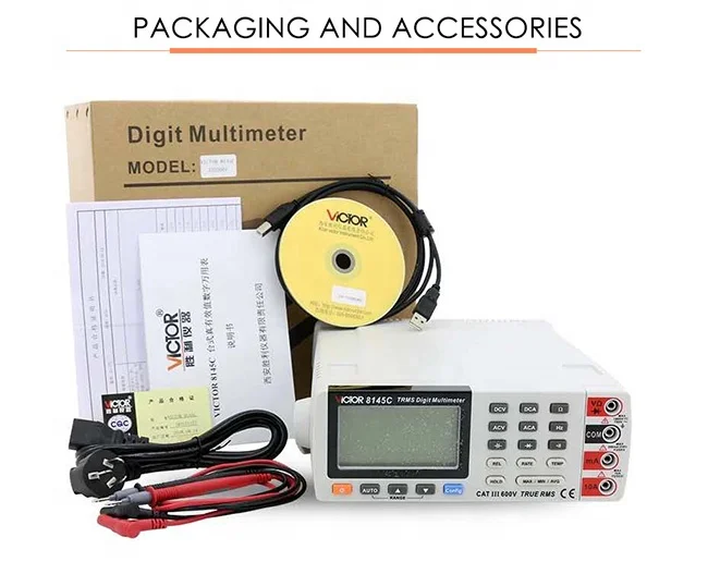 Multimètre numérique DMM à mesure automatique 8145C, multimètre numérique de type banc, 22000 points, multimètre numérique de bureau