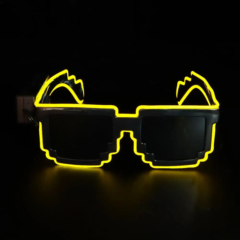 Wireless Mosaic LED Glasses Halloween Christmas Birthday Neon Party Nightclubs LED Light-up Glasses Glow in the Dark