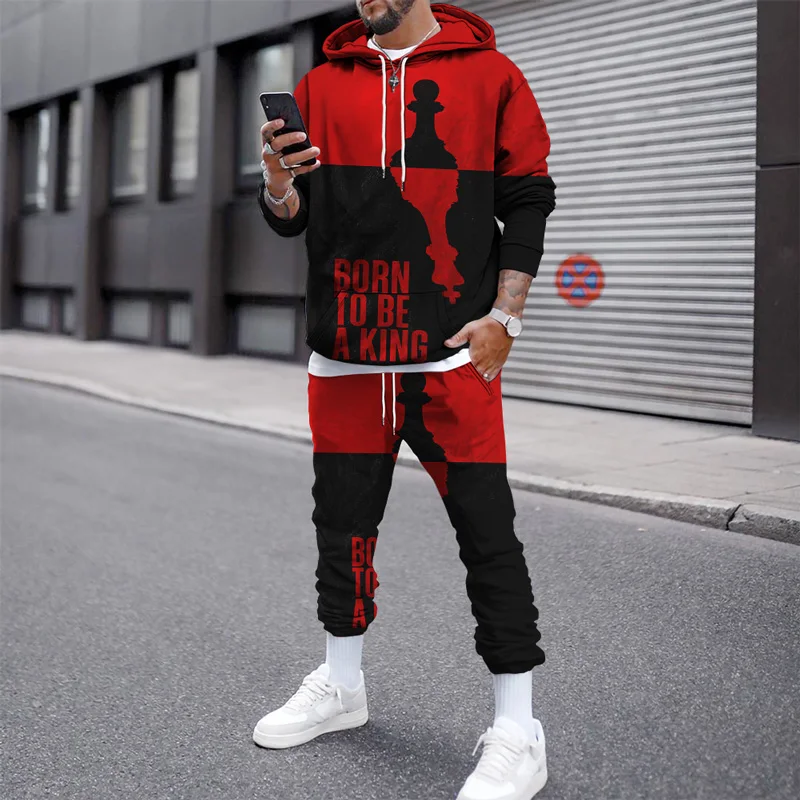 Autumn Fashion Hoodie Suit 3D Print Men's Hoodie 2 Piece Set Streetwear Pullover Sweatshirt Male Casual Tracksuit Hoodie Set