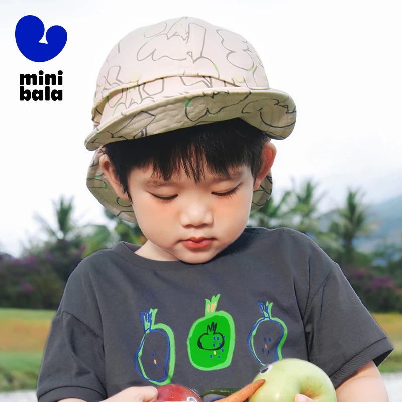 

Mini Bala Boys and Girls Open-Top Sun Hat Summer Double Brim Detachable Kids Sun Cap for Outdoor Adventures