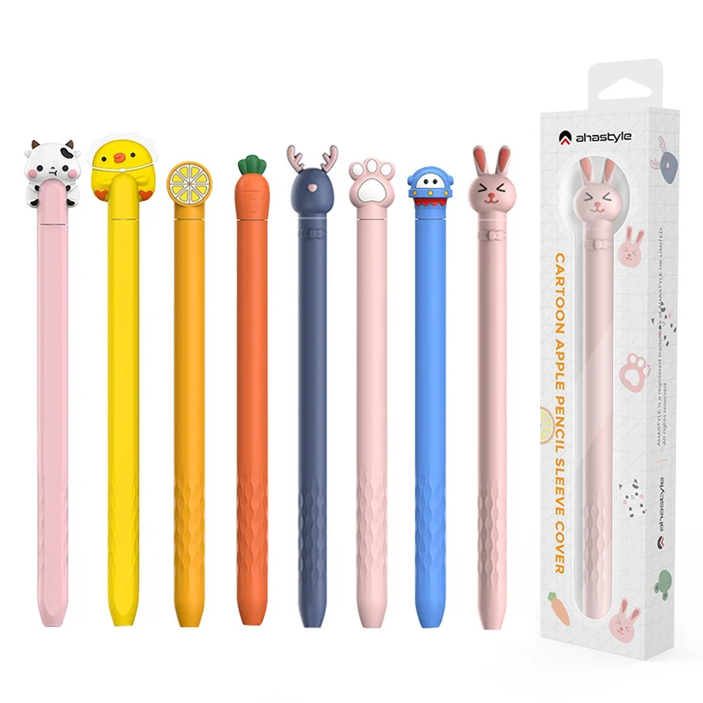 Portable Soft Silicone Cartoon Pencil Case Capacitive Pen Protective Sleeve For Ipencil Second Generation Pen for Apple Pencil 2