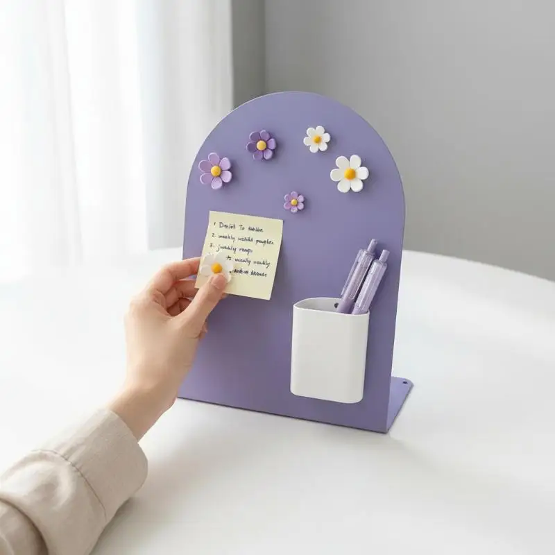 Vertical Desktop Magnetic Note Board Badge Card Storage Display Rack, Magnetic Photo Frame for Home Office Desk Memo