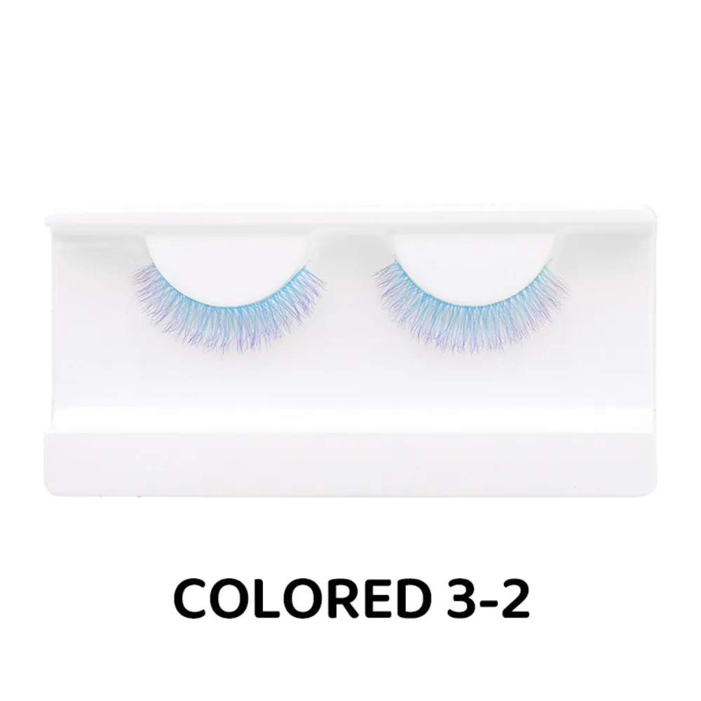 1/3 Pairs Hot Blue Pink Colorful Eyelashes Fluffy Handmade Eye Lashes Natural Long Eye Extension Tools for Women Girls and COS