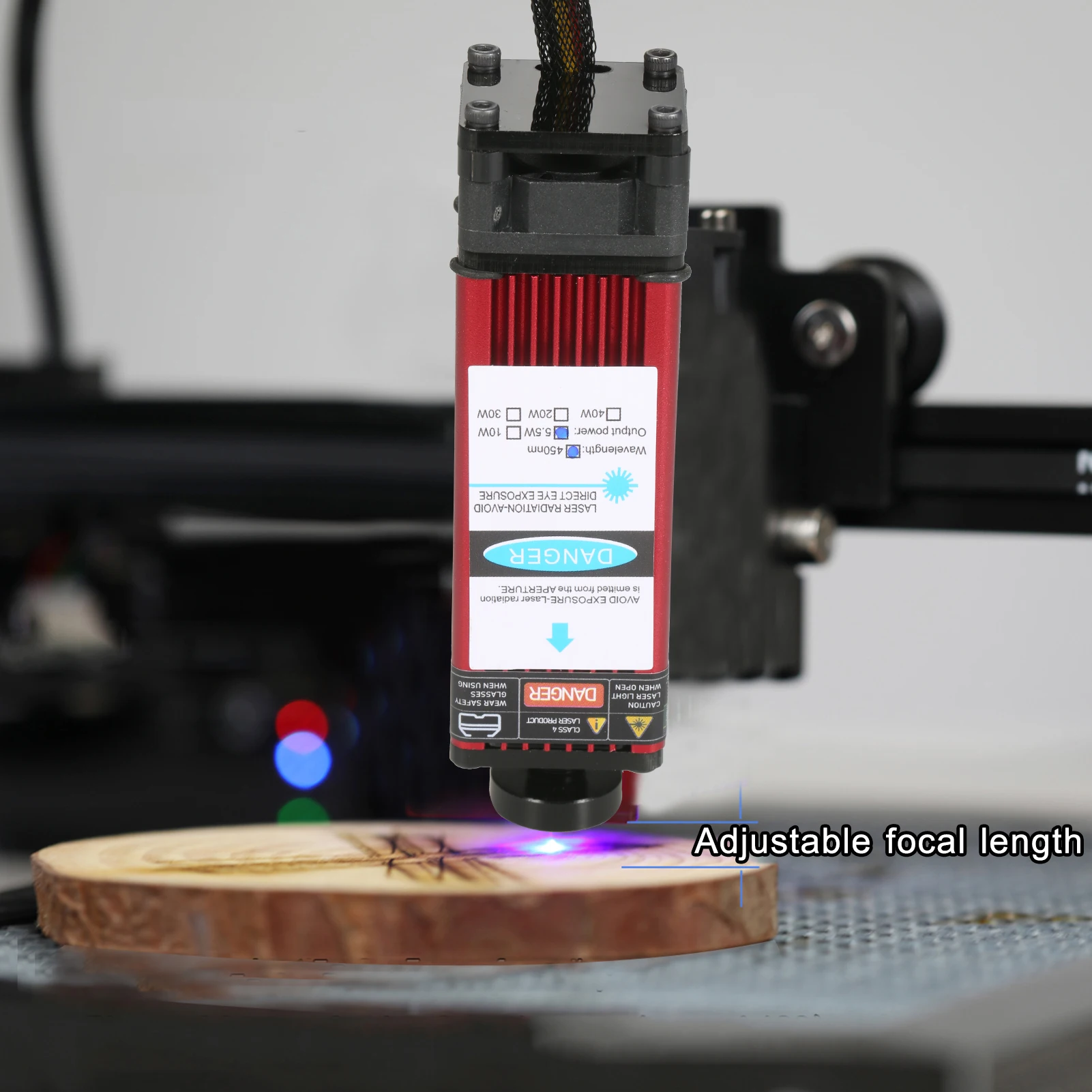 5.5W 10W 20W 30W 40W Laser Module 450nm Engraving Laser Head Fixed Focal Length High Precision Engraving for CNC Laser Engraver