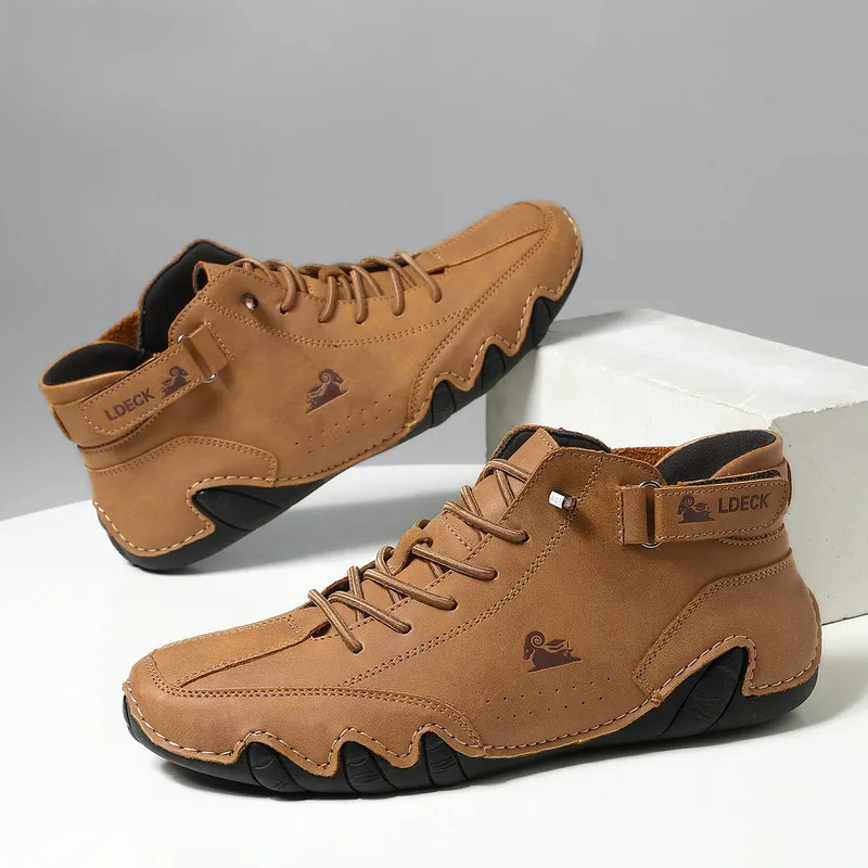 Cross-border Hot Men High Top Ankle Boots Octopus Anti-slip Sole Autumn Winter Fashion Casual Short Boots