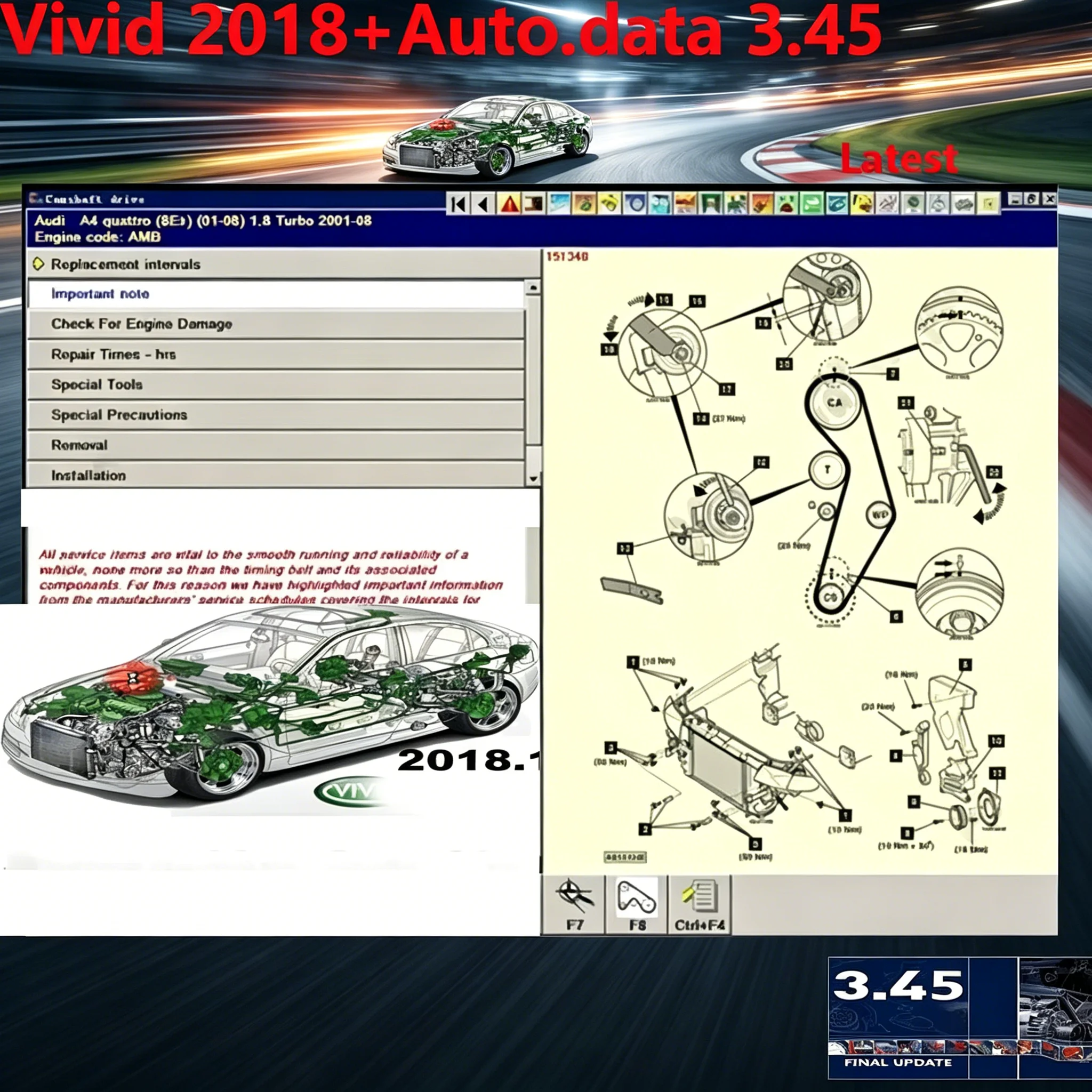

10 in 1 New AutoData 3.45 obd2 scanner Software + Vivid 2018 Workshop Data Atris-Stakis Technik 2018.01V Multi languages Polish