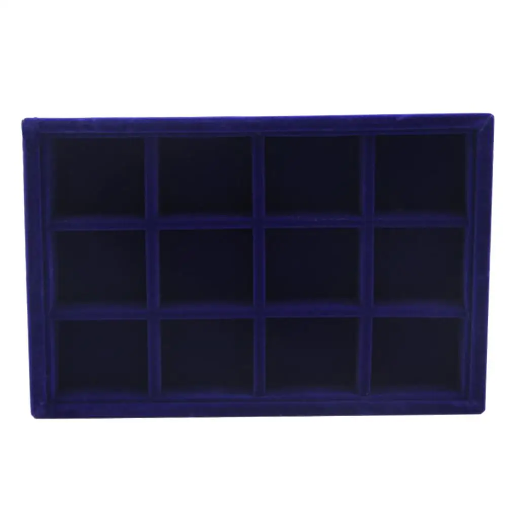 Multi Functional Stackable Velvet Jewelry Tray Showcase Display Storage