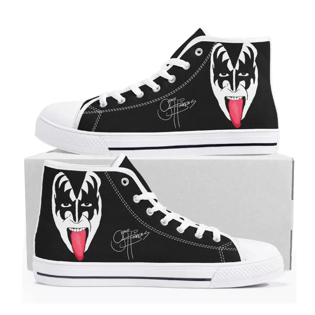 Gene Simmons Rock Singer High Top High Quality Sneakers Mens Womens Teenager Canvas Sneaker Casual Couple Shoes Custom Shoe