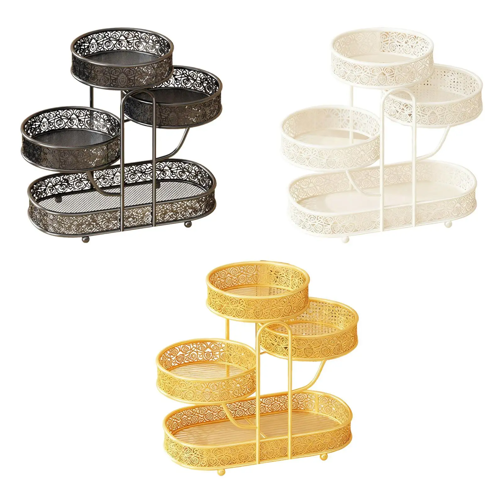 

Four Layer Iron Fruit Basket Space Saving Vegetable Stand Kitchen Organizer Tabletop Storage Rack for Fruits Veggies Snacks