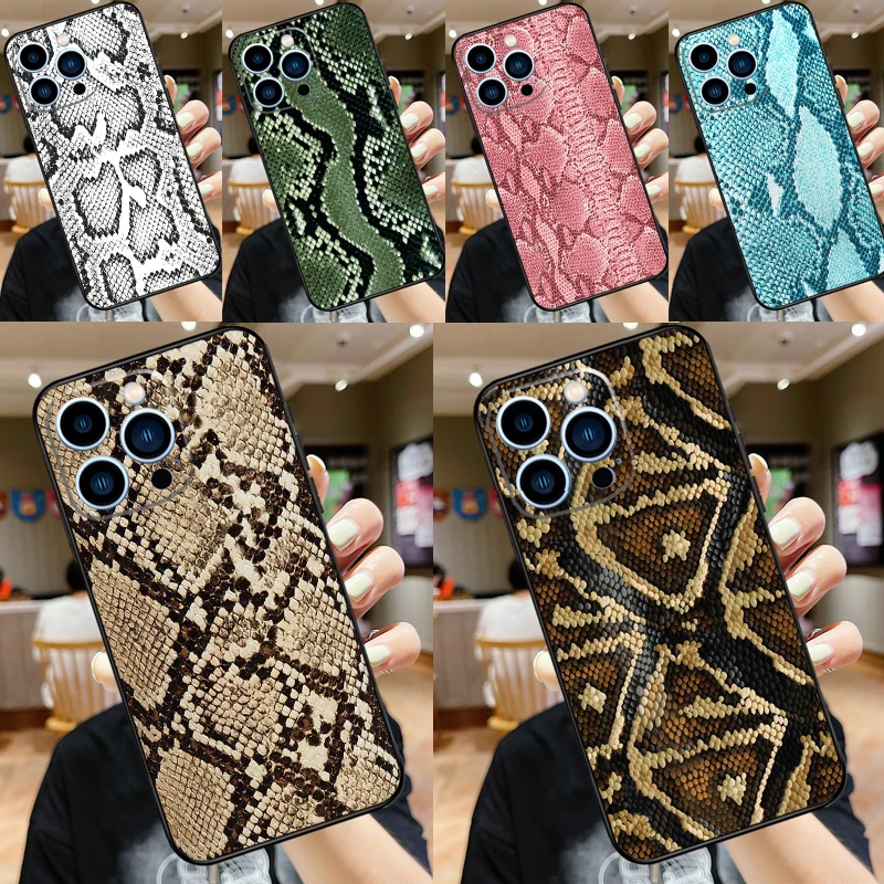 Snake Skin Print Case For Samsung Galaxy A34 A54 A14 A56 A36 A16 A06 A13 A53 A12 A22 A32 A52 A35 A17 A15 A55