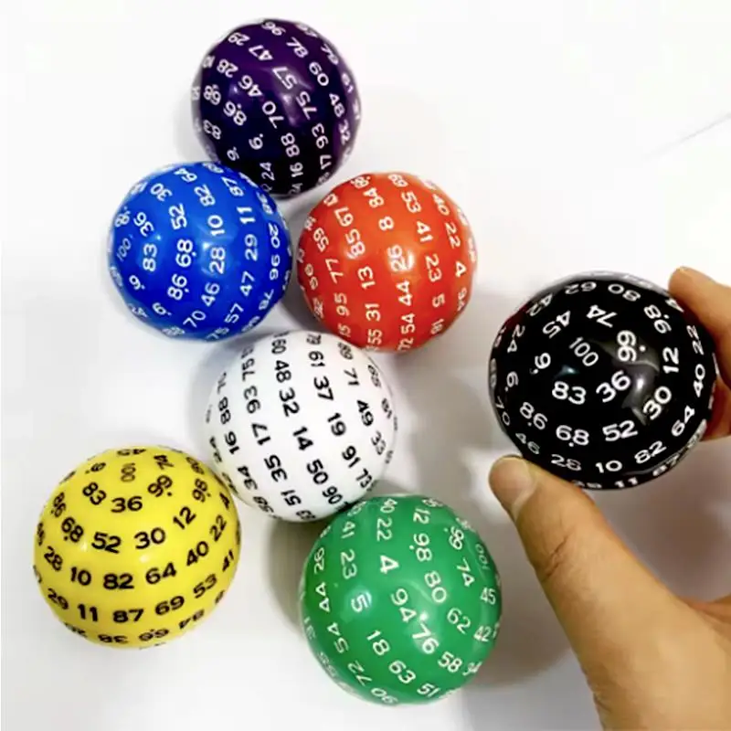 Dadi acrilici educativi a 100 facce D100 Dadi per giocattoli da tavolo Giochi di ruolo Accessori per giochi da tavolo Risorse per l'apprendimento della matematica