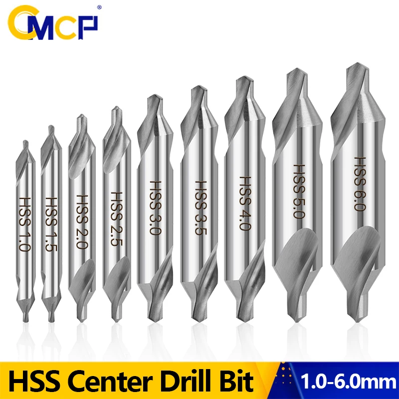 

CMCP HSS Combined Center Drill Bit 1/1.5/2/2.5/3/4/5/6mm 60-Degree Countersinks Angle Bit Metal Drilling For Lathe Metalworking