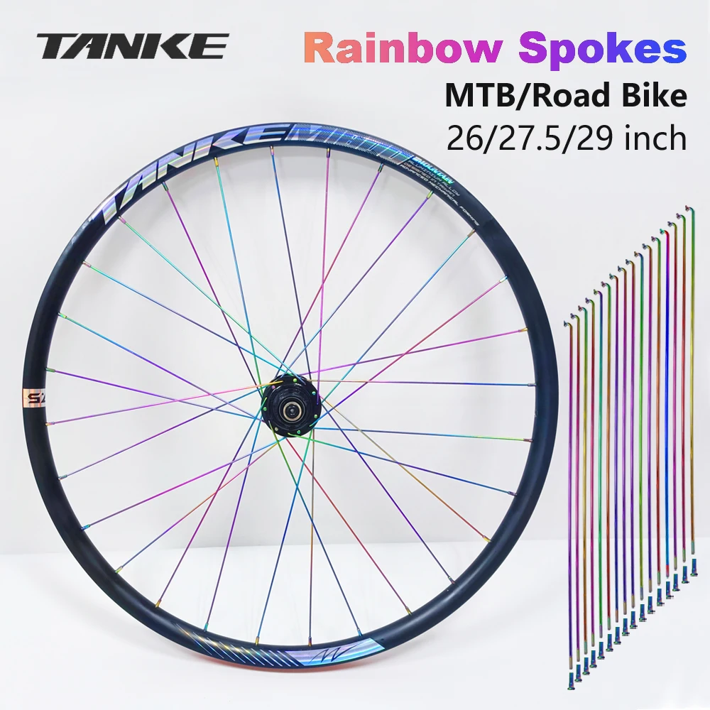 TANKE Bicycle Spokes Wire With Nipples For 26/27.5/29 Inch Wheel MTB Road Bike 304Stainless Steel High Strength Bike Spoke 36pcs