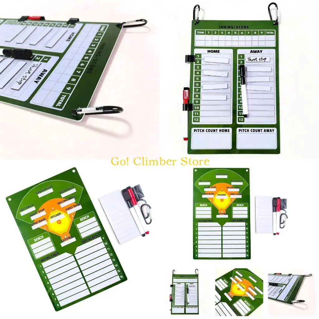 Q84C Professional Baseball Strategy Board with Magnetic Markers Baseball Coaching Board Clear Tactically Display Tool