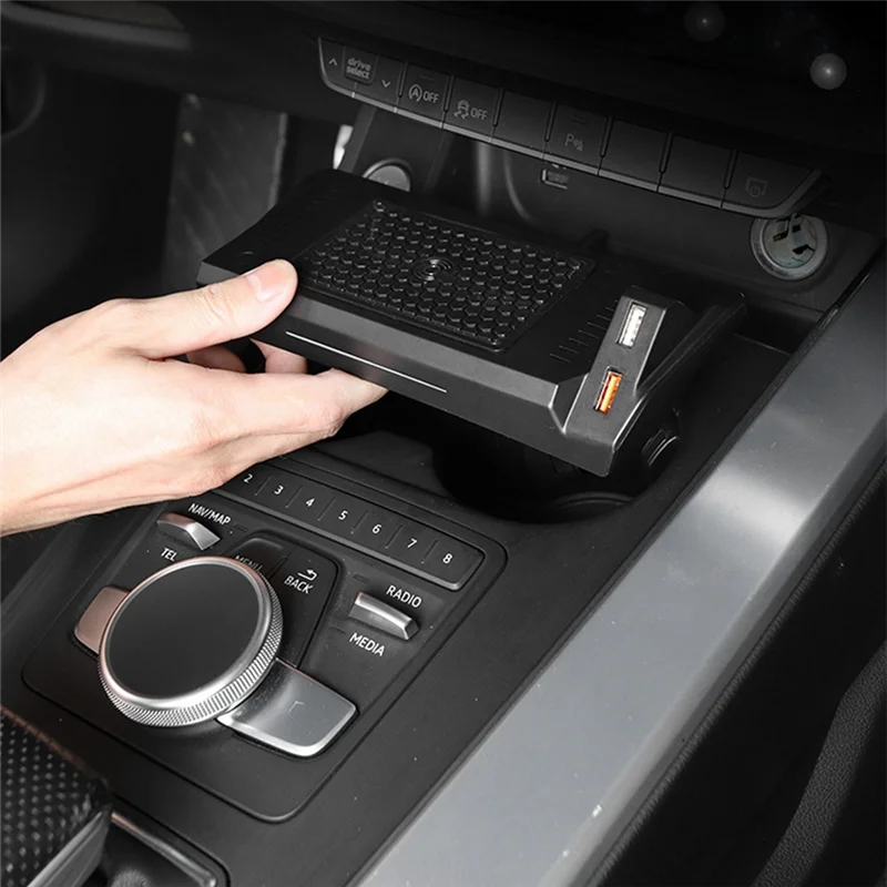 

15W Fast Phone Holder Charging Car Wireless Charger For A4L A5 2017-2023 Accessories Trim