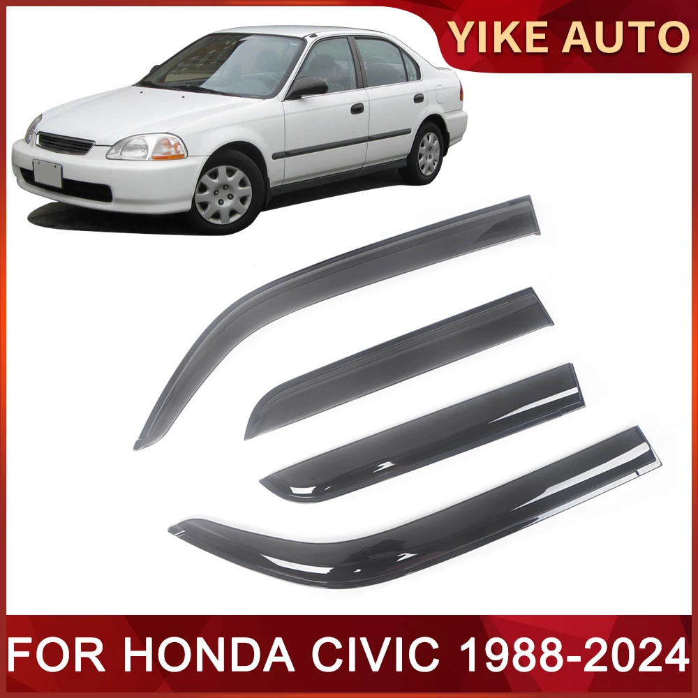 

Window Visor for HONDA CIVIC 1988-2024 Weathershied Door Visor Wind Sun Rain Guards Side Window Wind Deflectors Auto Parts