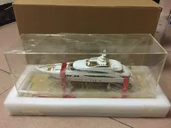 Handcrafted Yacht Boat Model White 1:160 Scale Resin Model