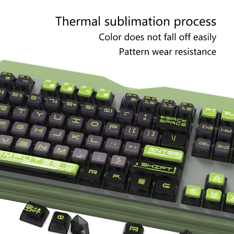 Teclados mecânicos verdes cinza KeyCaps 116Keys PBT Backlits Keycaps ASA