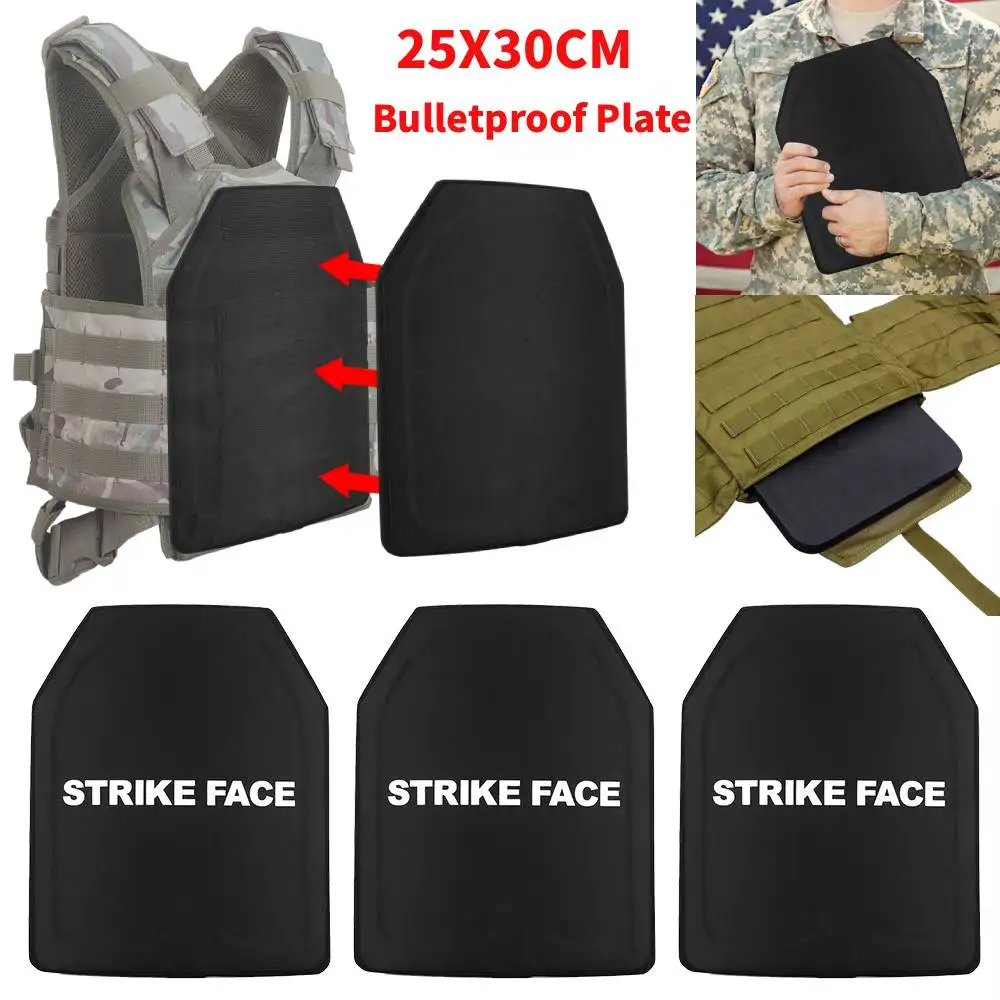 

1/2pcs NIJ Class IIIA PE Bulletproof Plate 25X30CM Class 3A Bulletproof Plate Tactical Insertion Plate Backpack Deck Body Armor