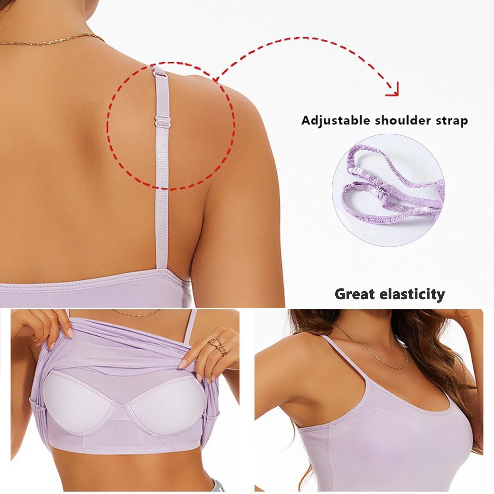 Women Vest Modal Non-wired Anti-exposure Wrap Bra Padded Suspender All-in-one Bottoming Shirt Solid Color Underwear S-6XL TOPS