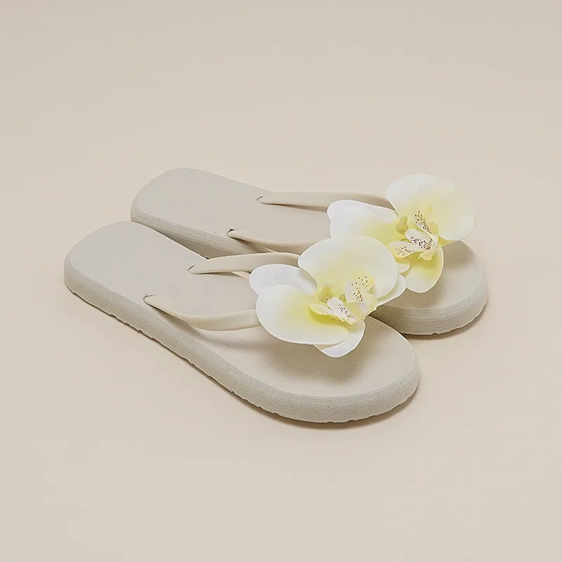 

2026 New Creative PE Butterfly Orchid Flip Flops eva Anti slip Moth Orchid Household Shoes Charm Women Flower Slippers For Girls