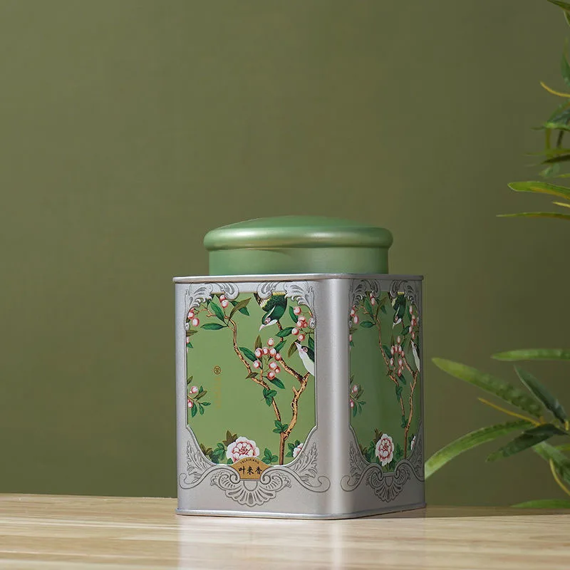 New Large-capacity Metal Tea Storage Cans Creative Printing Pattern Round Shape Tea Sealed Caddy Retro Style Tea Packaging Boxes