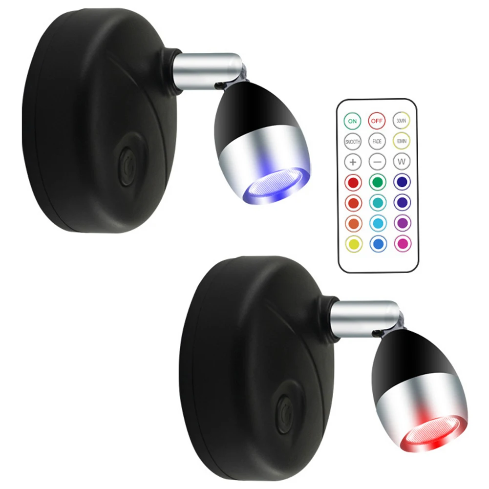 13色LED壁掛けライト、電池式RGBウォールスコンスランプ、最大20000時間点灯、リビングルームやクローゼット用ボックス付き