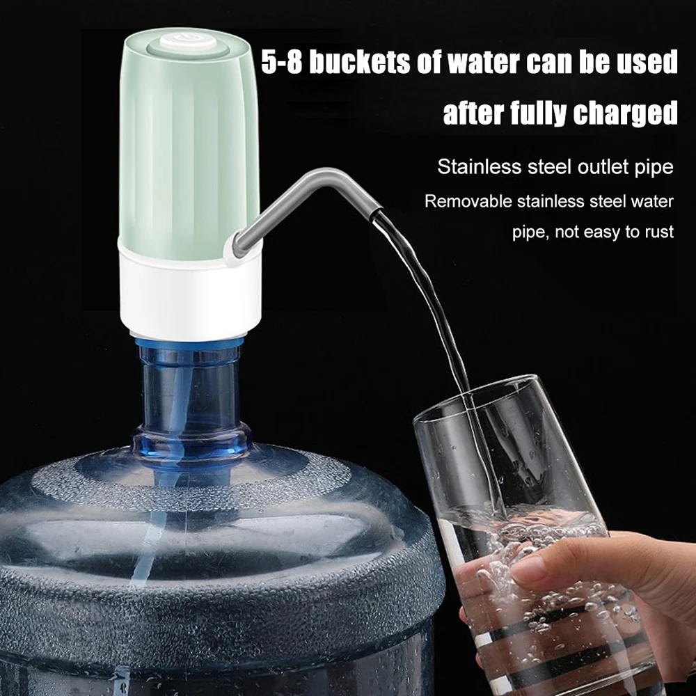 Electric Water Bottle Pump Barreled Water Automatic Drinking Water Dispenser USB Charge Water Pump for 4.5-19L - Purple