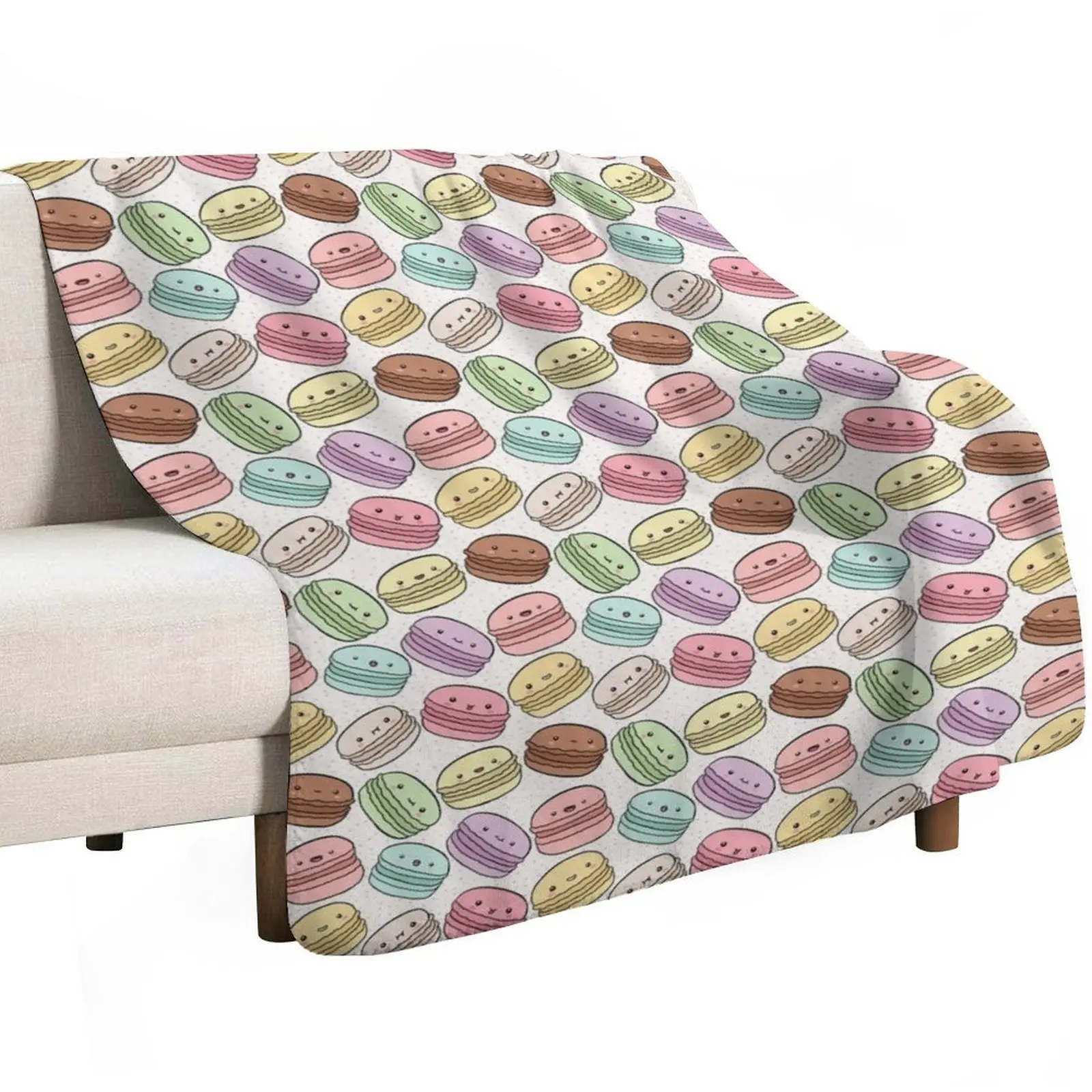 

Cute pastel colorful macarons pattern Throw Blanket Kid'S for sofa Luxury Designer Blankets