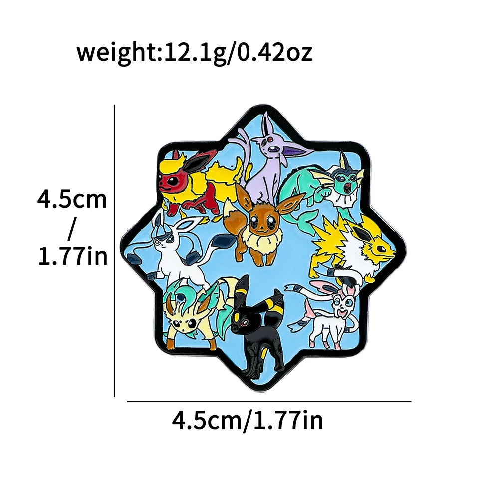 Eevee Evolutions Inspired Enamel Pins, Collectible Brooch Gift