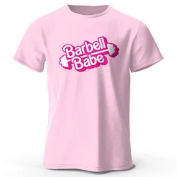 Men's Pink Gym Printed T-Shirt 100% Cotton Oversized Funny Graphic Tees for Men Women Summer Tops