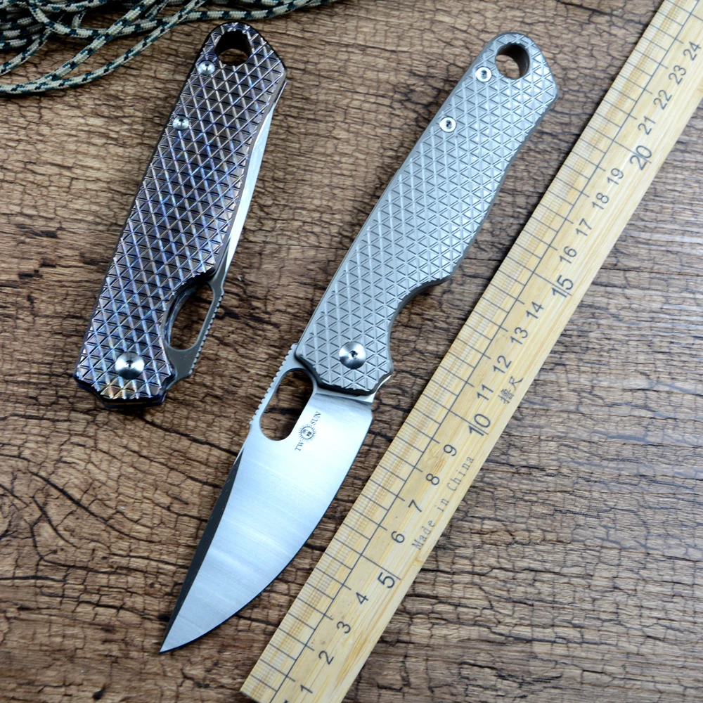 TWOSUN Folding Pocket Knife N690 Blade Ceramic Ball Bearing Titanium Alloy Handle Outdoor Gear Gift Collections TS430