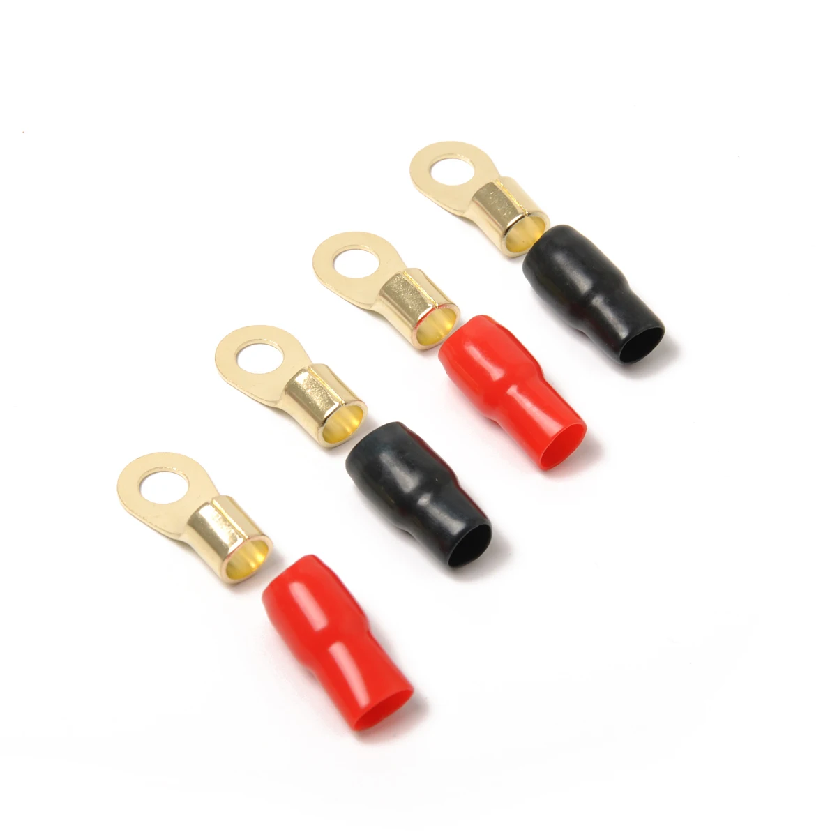 

2 Pairs Brass Terminals Copper Crimp Rings Speaker Wire Connectors Electric Electrical for Cables Nuts Screw Type