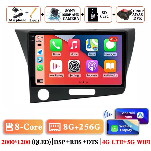 Android 16 autoradio voor Honda CRZ lhd 2010 - 2016, BT stereo, geen 2din video, draadloze Carplay, Auto ADAS, multimedia, 4G speler, DSP - afbeelding 1