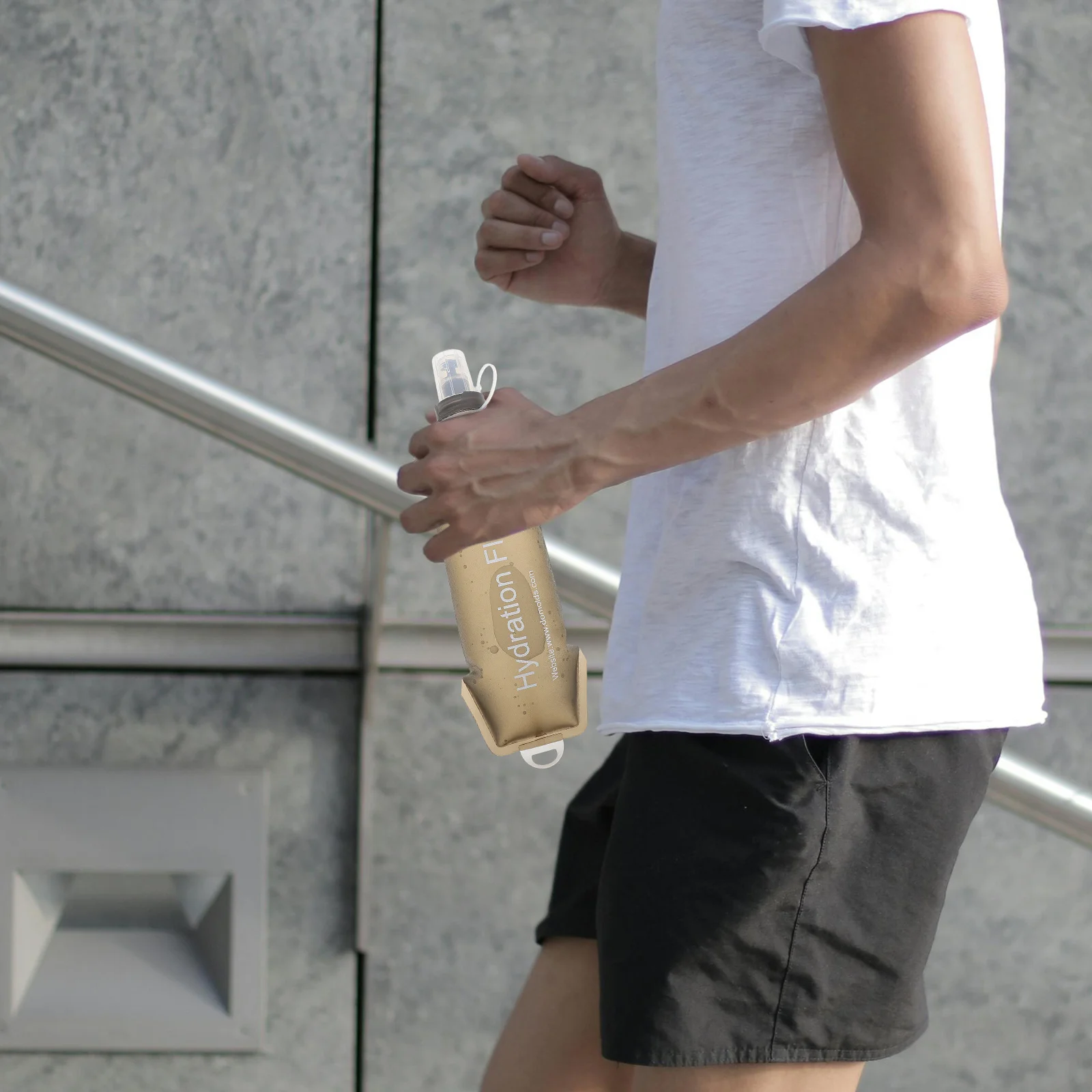 

500Ml Foldable Soft Water Bottle Lightweight Leakproof Collapsible Sports Flask Portable Running Hiking Cycling