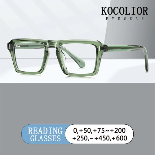 Imagen 1 del producto Gafas cuadradas con remaches Retro para hombre, anteojos fotocromáticos con prescripción óptica, antirayos azules, para lectura de ordenador