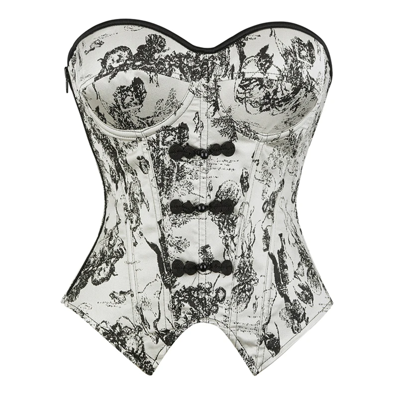 

Vintage Women's Overbust Corset Tops Slimming Fit Lace Up Corsets and Bustiers Body Shaper Sexy Lingerie XS-XXL